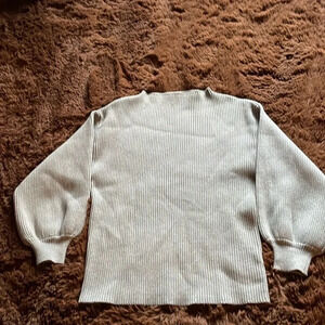 Cable Stitch Mini Mock Neck Cable Knit‎ Thick Grey Sweater Medium Preppy Cozy